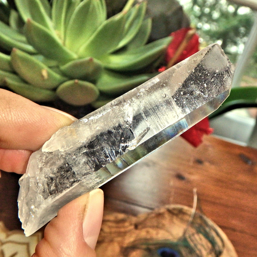 Extreme Clarity~ Arkansas Clear Quartz Point With Self Healing - Earth Family Crystals