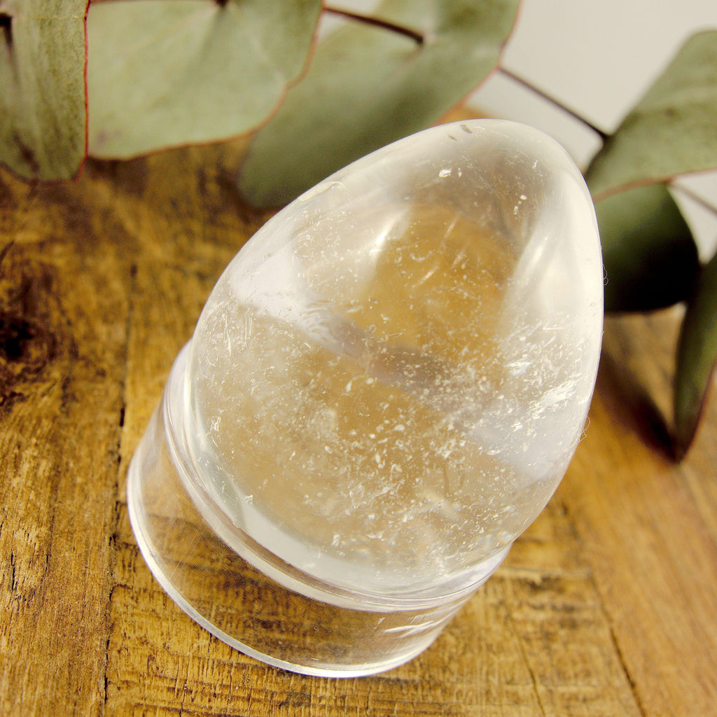 Adorable Hand Held Clear Quartz Egg Carving #3 - Earth Family Crystals