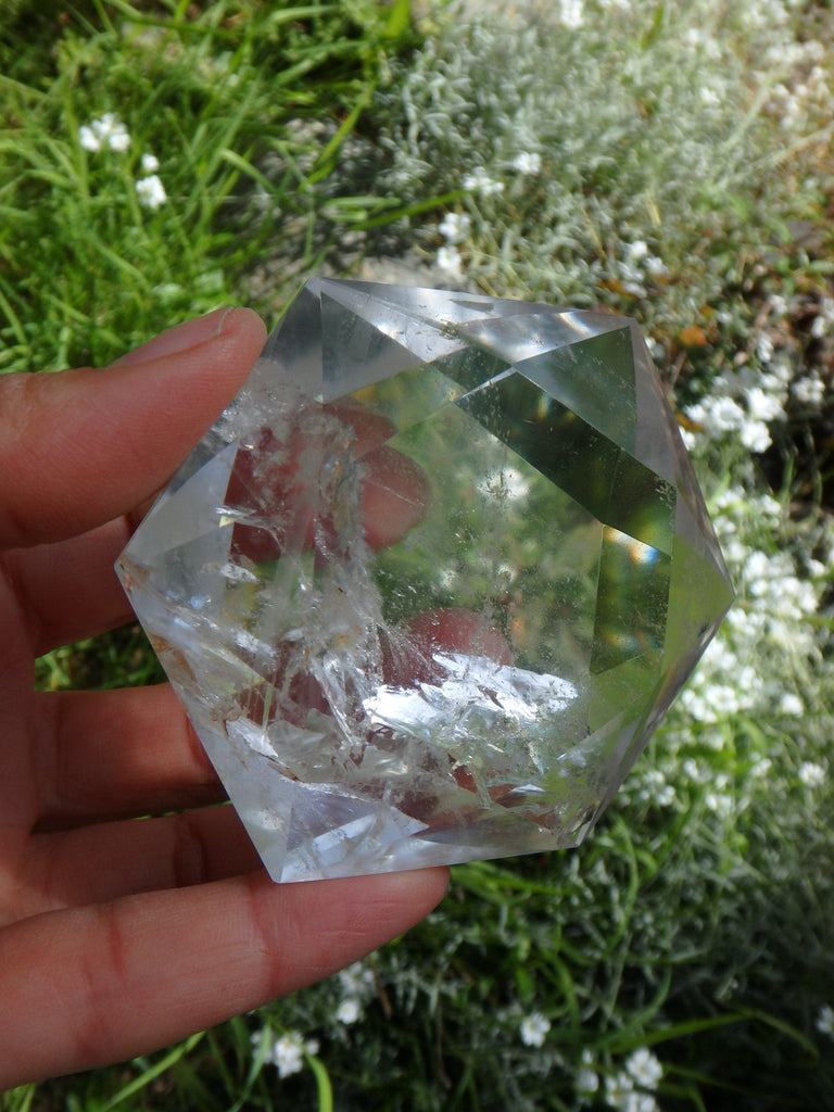 Brilliant & Large Clear Quartz Star of David Carving From Brazil - Earth Family Crystals