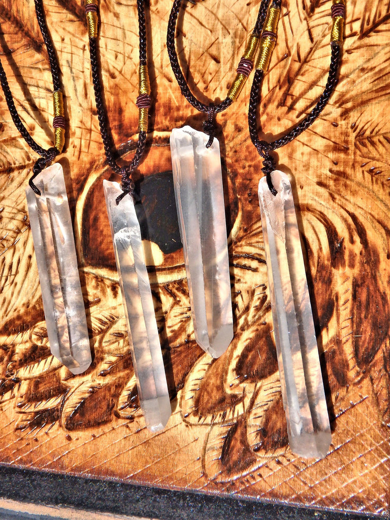 Natural Clear Quartz Point on Adjustable Cord Necklace - Earth Family Crystals