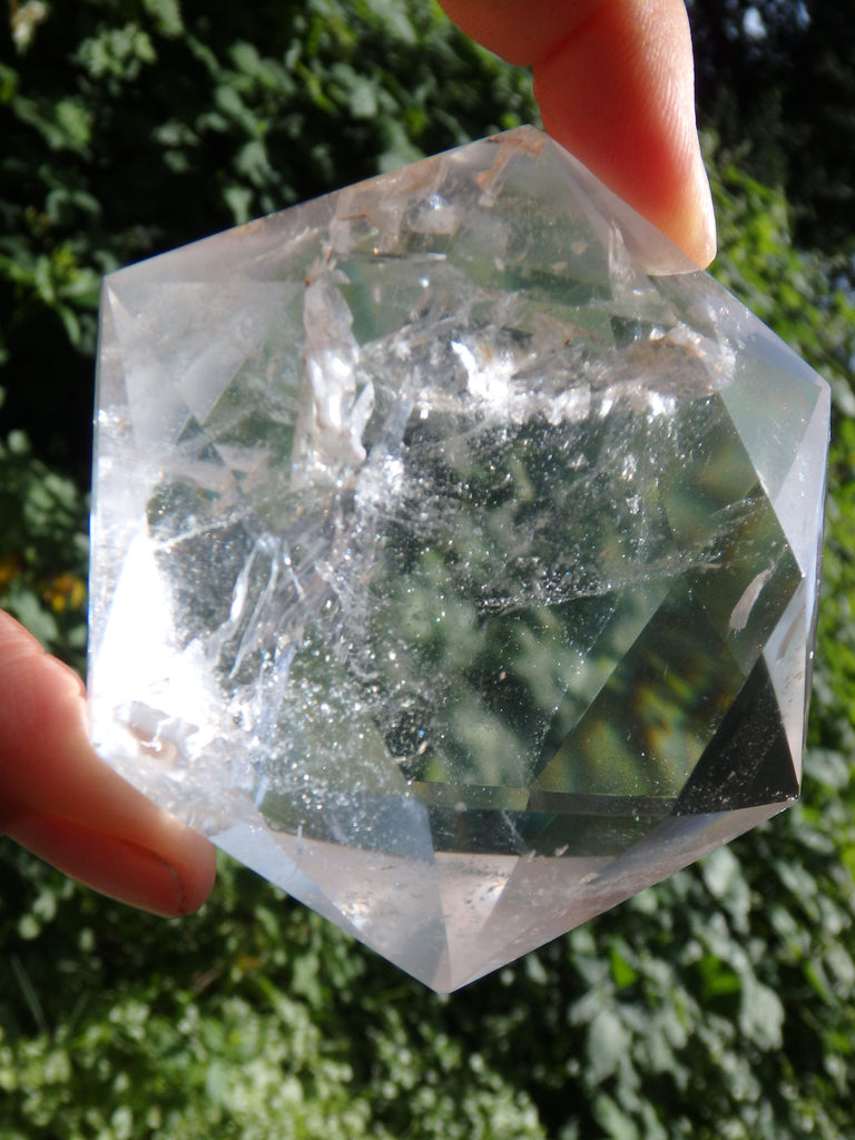 Brilliant & Large Clear Quartz Star of David Carving From Brazil - Earth Family Crystals