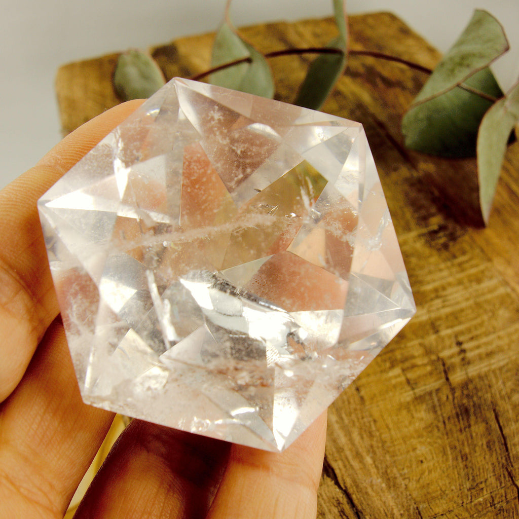 Stunning Large Faceted Diamond Cut Clear Quartz Specimen #2 - Earth Family Crystals