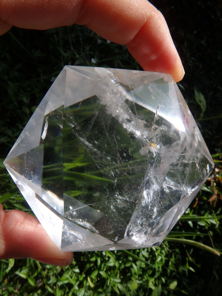 Brilliant & Large Clear Quartz Star of David Carving From Brazil - Earth Family Crystals