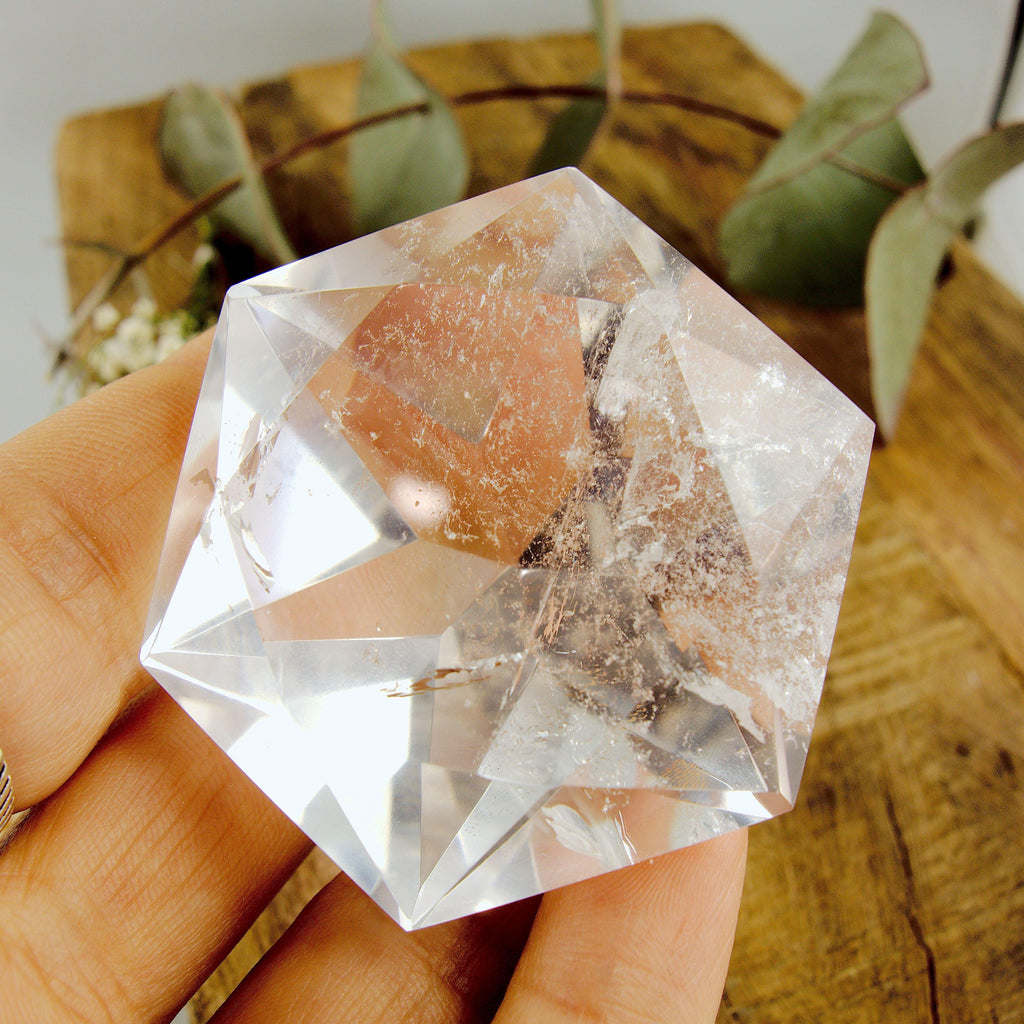 Stunning Large Faceted Diamond Cut Clear Quartz Specimen #1 - Earth Family Crystals