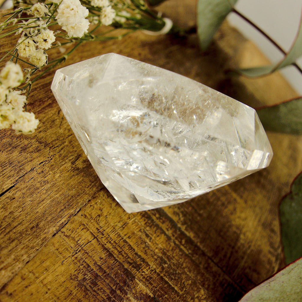 Stunning Medium Faceted Diamond Cut Clear Quartz Specimen #2 - Earth Family Crystals
