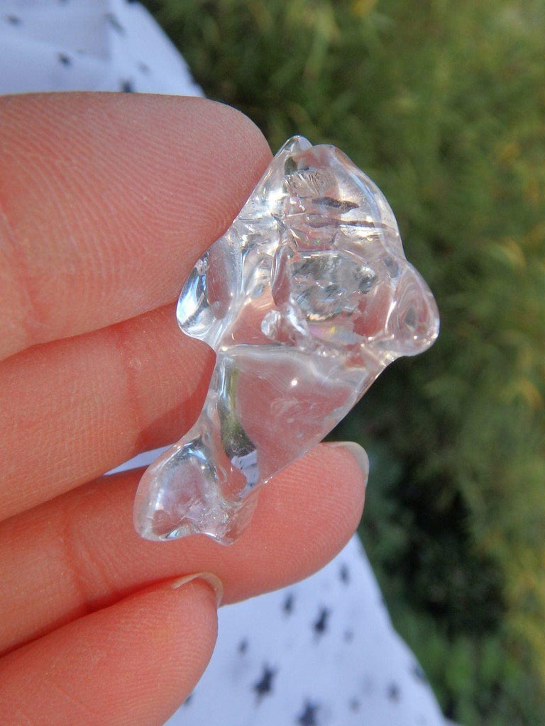 Cute Mini Clear Quartz Dolphin Carving - Earth Family Crystals