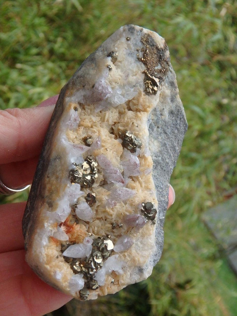 Pyrite & Pointy Red & Clear Quartz Specimen - Earth Family Crystals