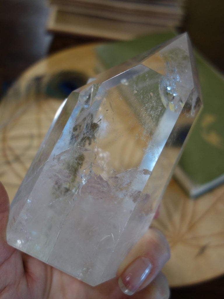 Rainbows! Large Clear Quartz Twin Generator With Inner Child Inclusion - Earth Family Crystals