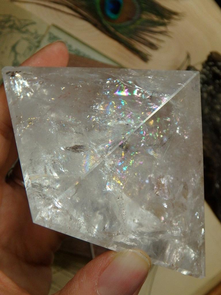 Large Clear Quartz Pyramid Carving - Earth Family Crystals