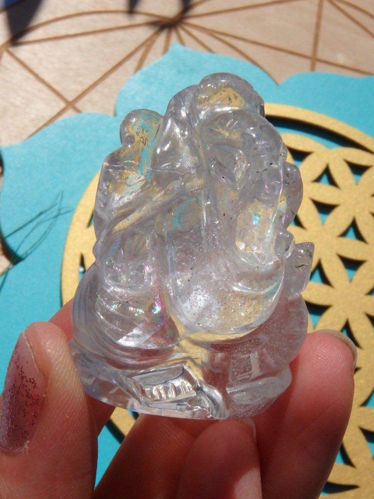 Amazing Clear Quartz Ganesha Gemstone Carving - Earth Family Crystals