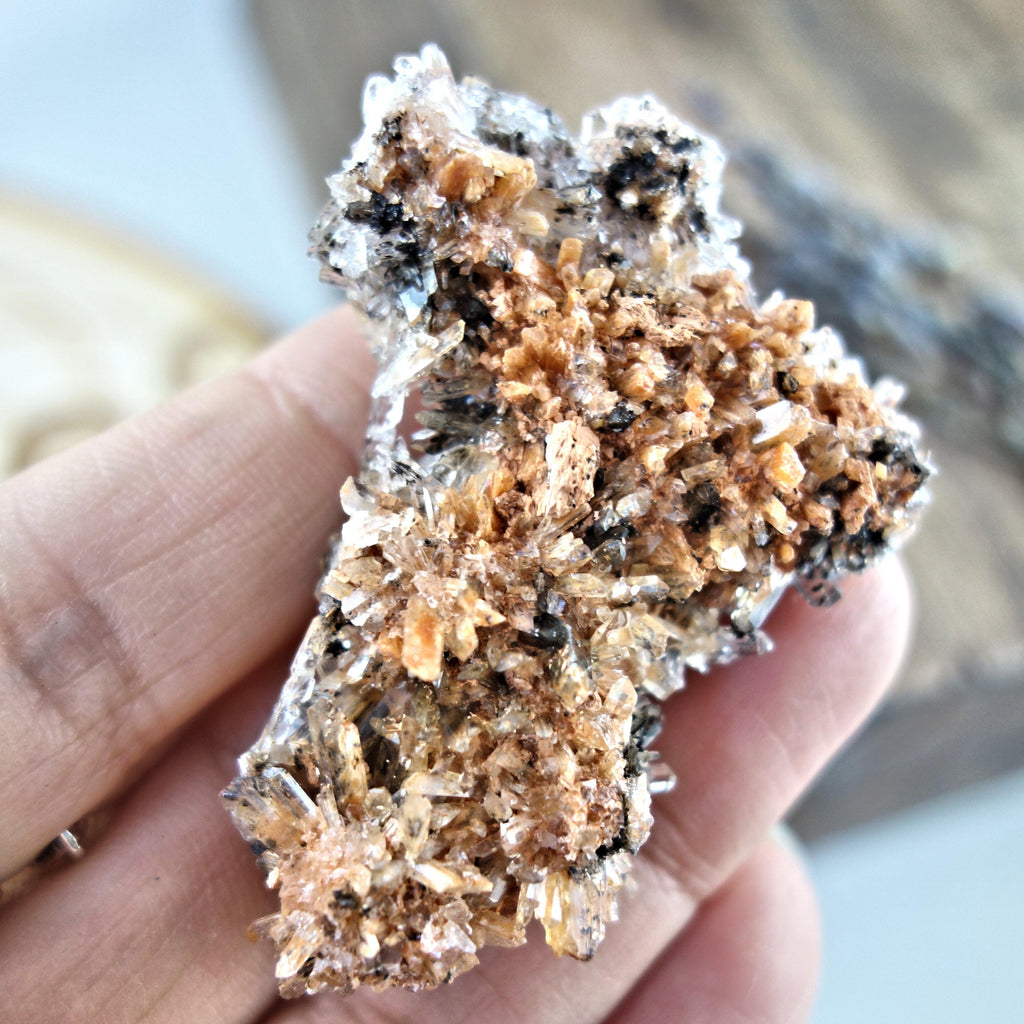 Unique Shape Rare Creedite Hand Held Specimen From Mexico - Earth Family Crystals