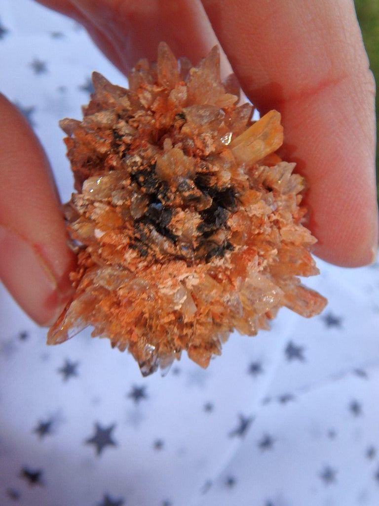 Cute Orange Creedite Hedgehog Cluster Specimen 2 - Earth Family Crystals