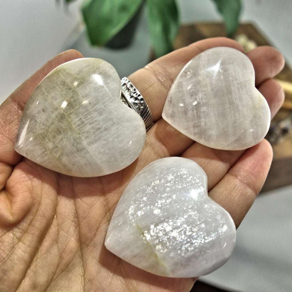 Genuine Milky White Greenland Cryolite Heart Carving (1) - Earth Family Crystals
