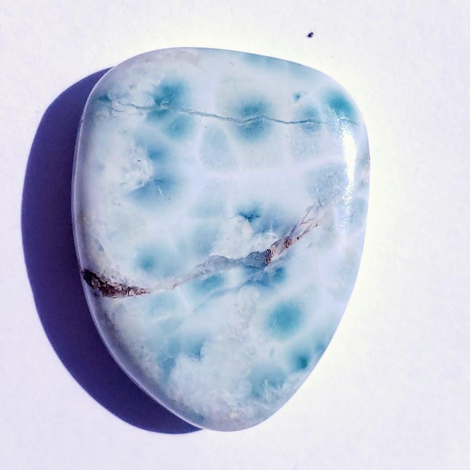 Pretty Polished Blue Larimar Free Form Specimen From The Dominican Republic #9 - Earth Family Crystals