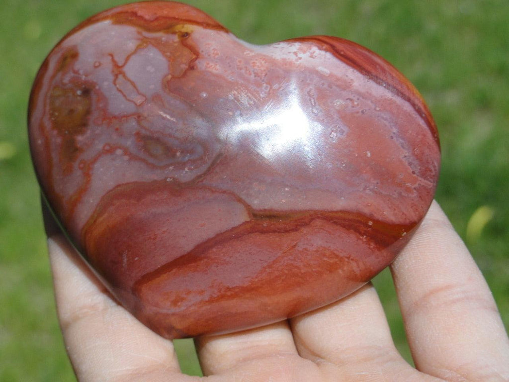 STUNNING POLYCHROME JASPER HEART - Earth Family Crystals