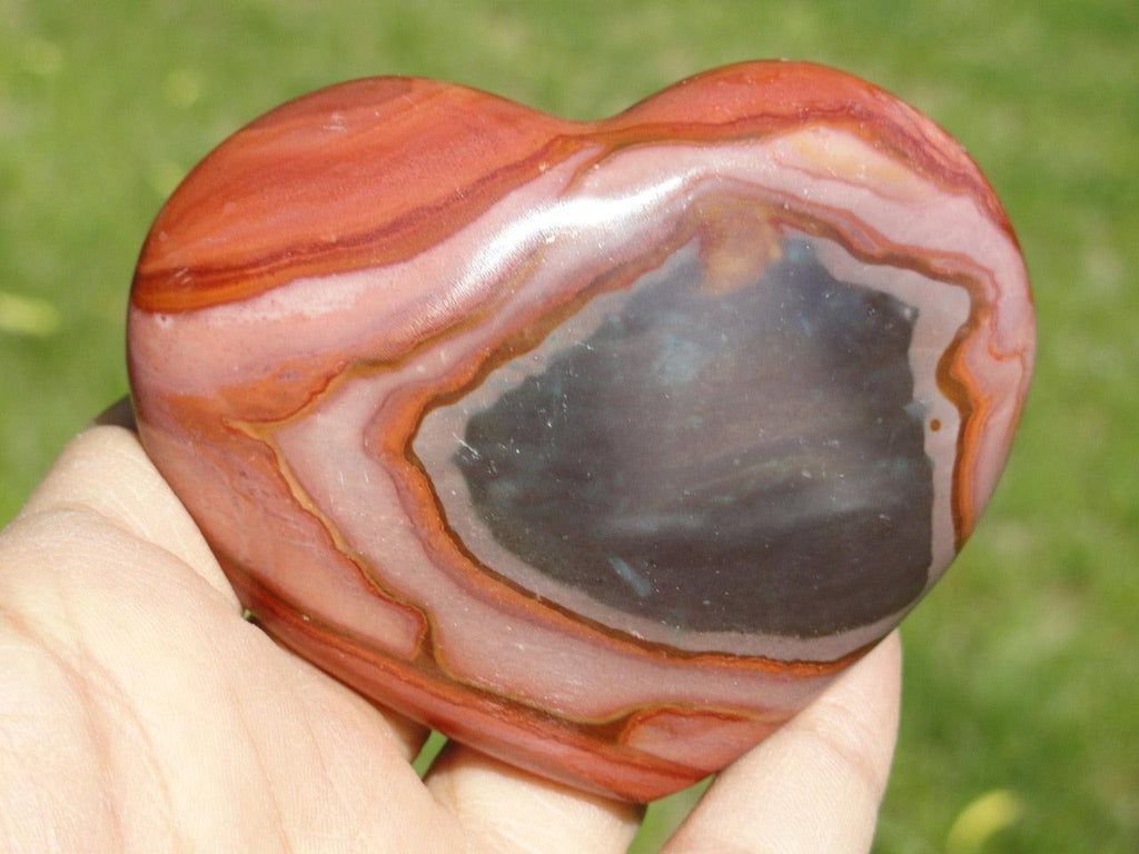 STUNNING POLYCHROME JASPER HEART - Earth Family Crystals