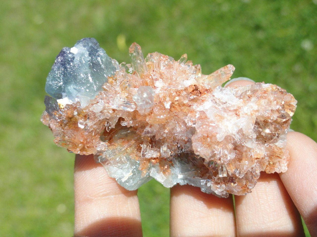 CREEDITE CLUSTER WITH FLUORITE INCLUSIONS* - Earth Family Crystals