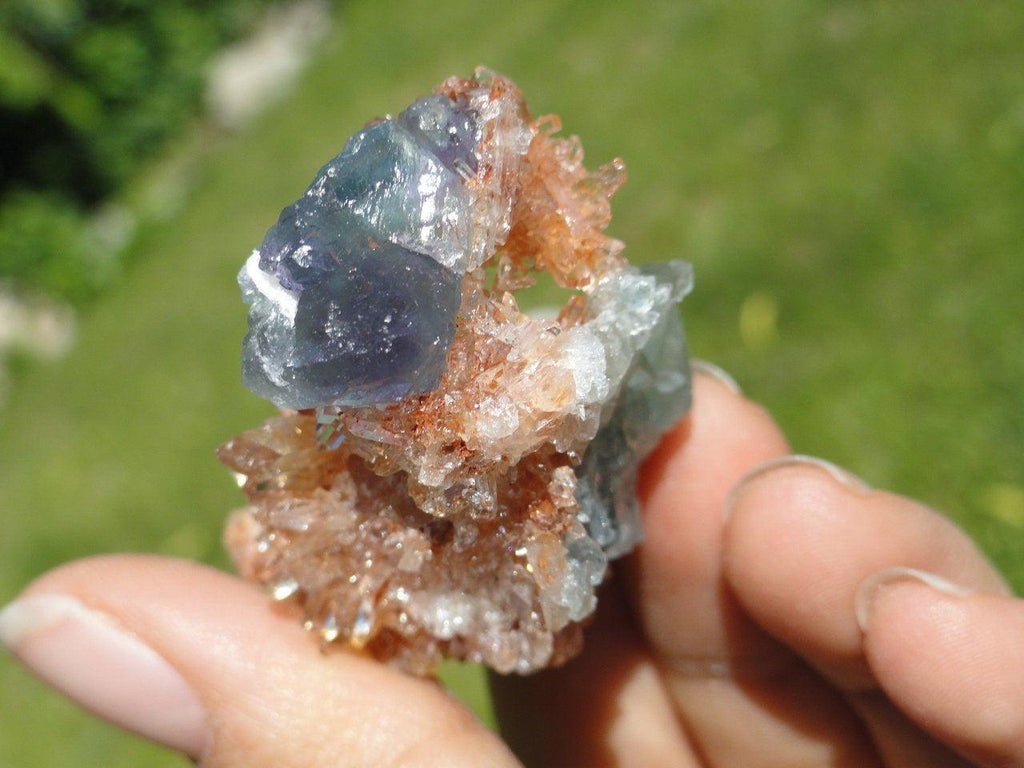 CREEDITE CLUSTER WITH FLUORITE INCLUSIONS* - Earth Family Crystals