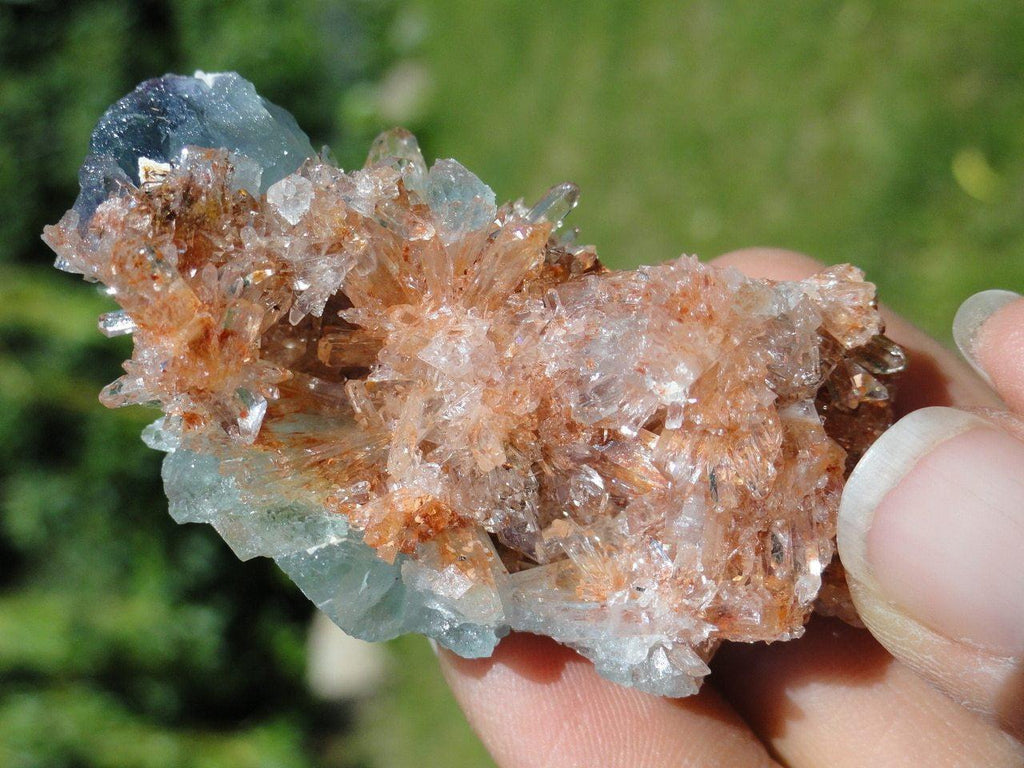 CREEDITE CLUSTER WITH FLUORITE INCLUSIONS* - Earth Family Crystals