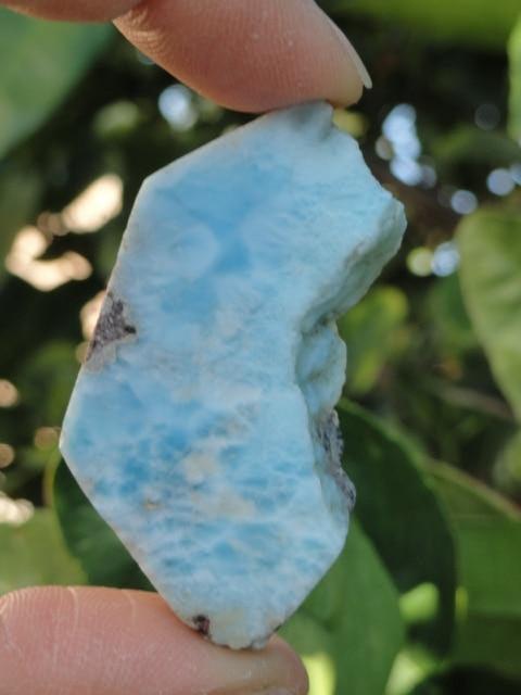 Ocean Blue Polished LARIMAR GEMSTONE SLICE - Earth Family Crystals