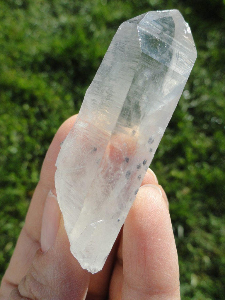 High Vibration LEMURIAN POINT WITH MOLYBDENITE INCLUSIONS - Earth Family Crystals
