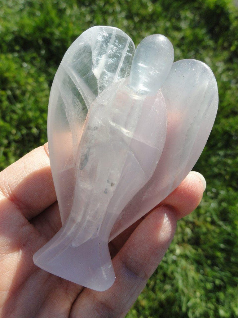 Sweet FLUORITE ANGEL CARVING - Earth Family Crystals