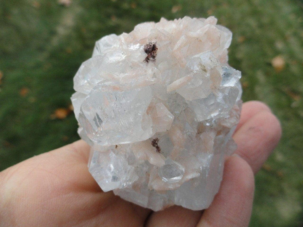 High Vibration CLEAR APOPHYLLITE & STILBITE CLUSTER With Brown Calcite Inclusions - Earth Family Crystals