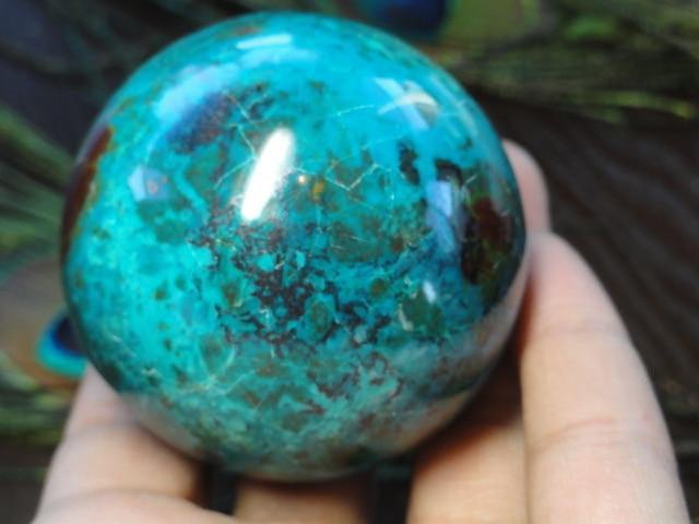 Stunning Vibrant Blue CHRYSOCOLLA SPHERE With Malachite & Red Jasper Inclusions - Earth Family Crystals