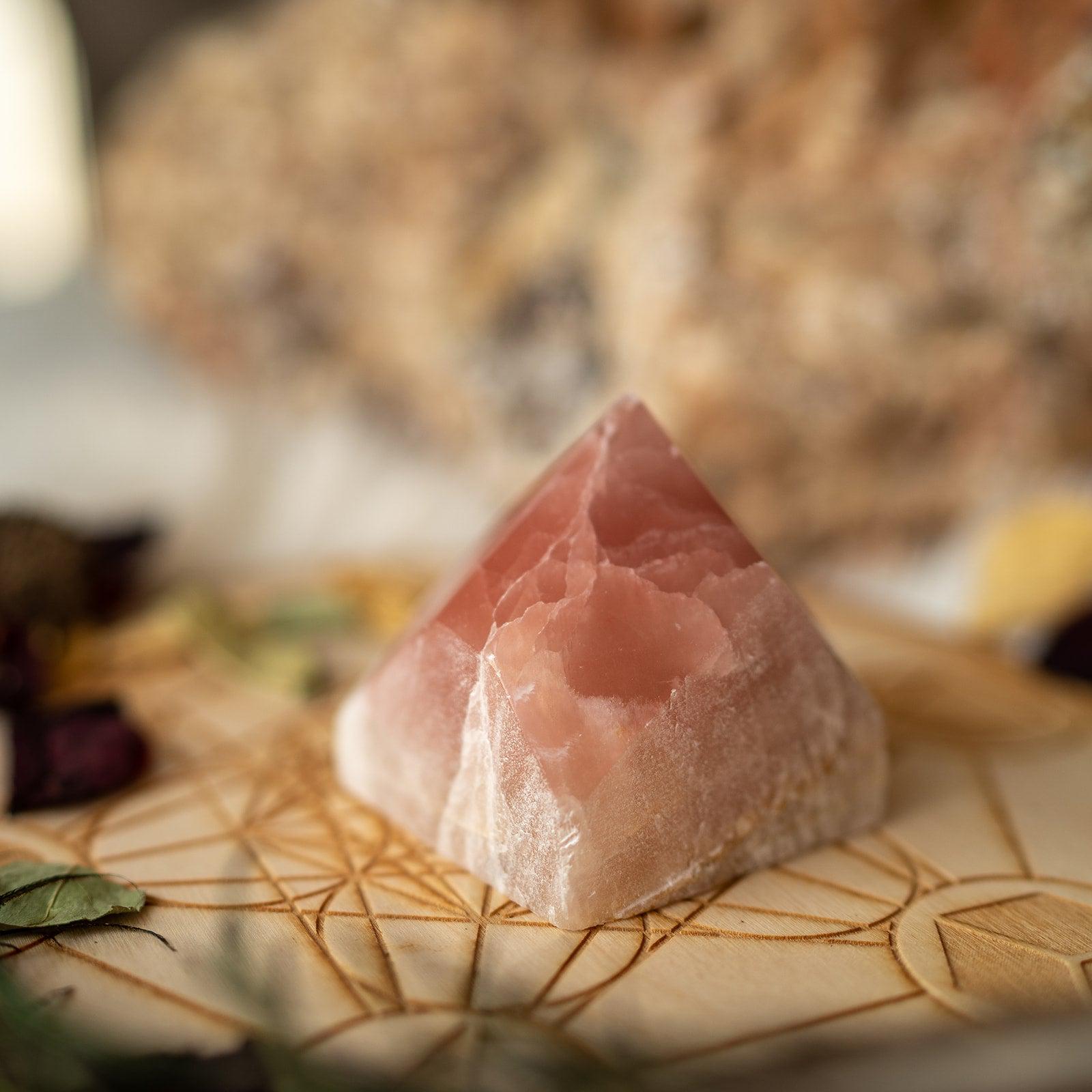 Red Calcite Polished Point Carving ~ Amplify and Cleanse Energy - Earth Family Crystals