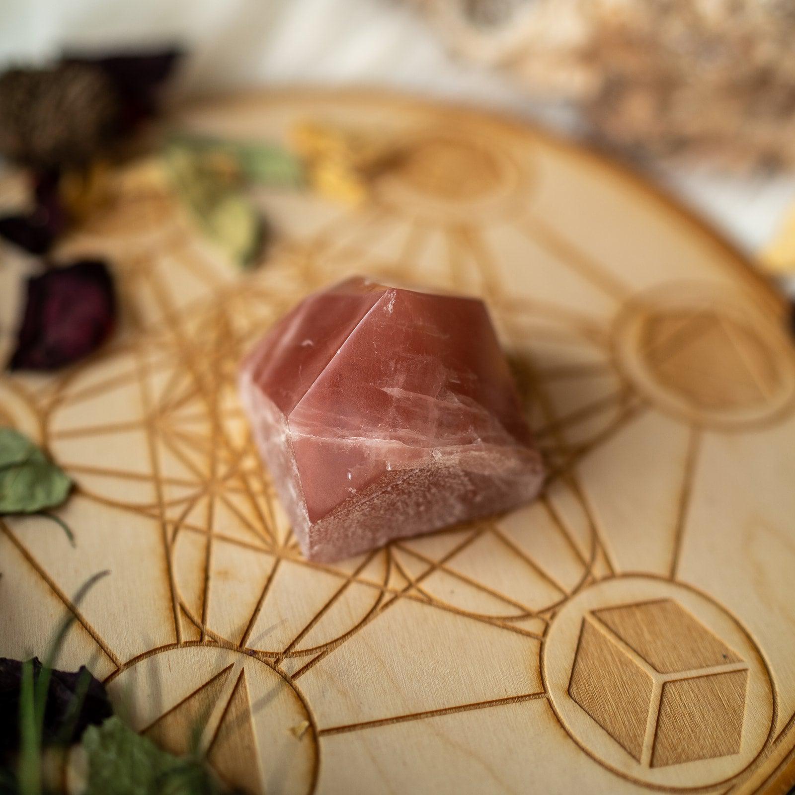 Red Calcite Polished Point Carving ~ Amplify and Cleanse Energy - Earth Family Crystals