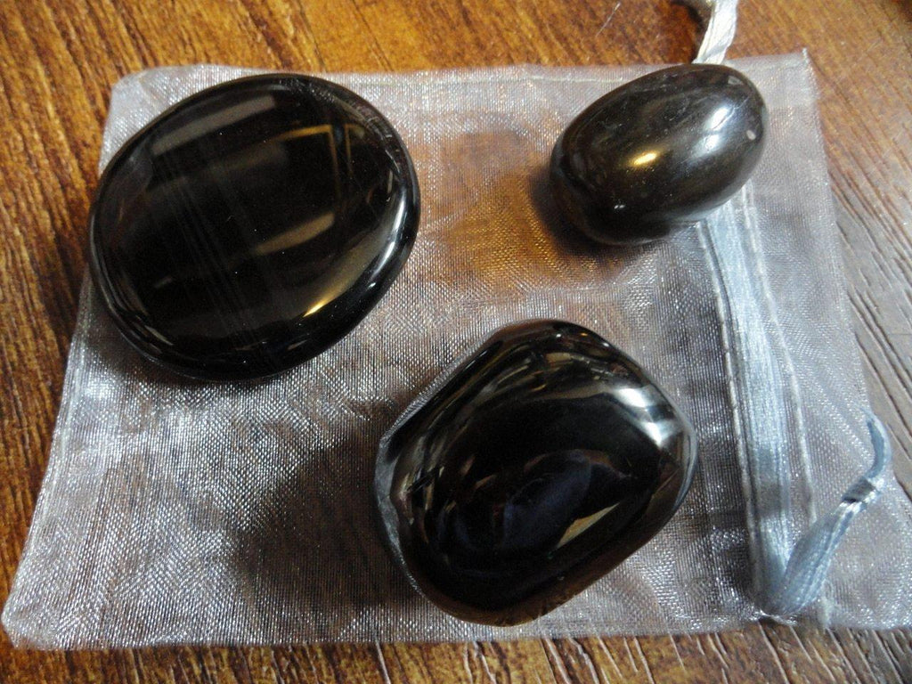 The Ultimate "PROTECTION" Crystal Kit * Contains: Jet, Midnight Lace Obsidian, Master Shamanite* - Earth Family Crystals