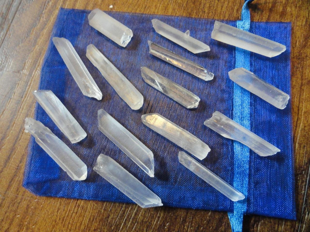 Set of 15 Natural "CLEAR QUARTZ POINTS" Ideal for Grid work or wire wrapping* - Earth Family Crystals