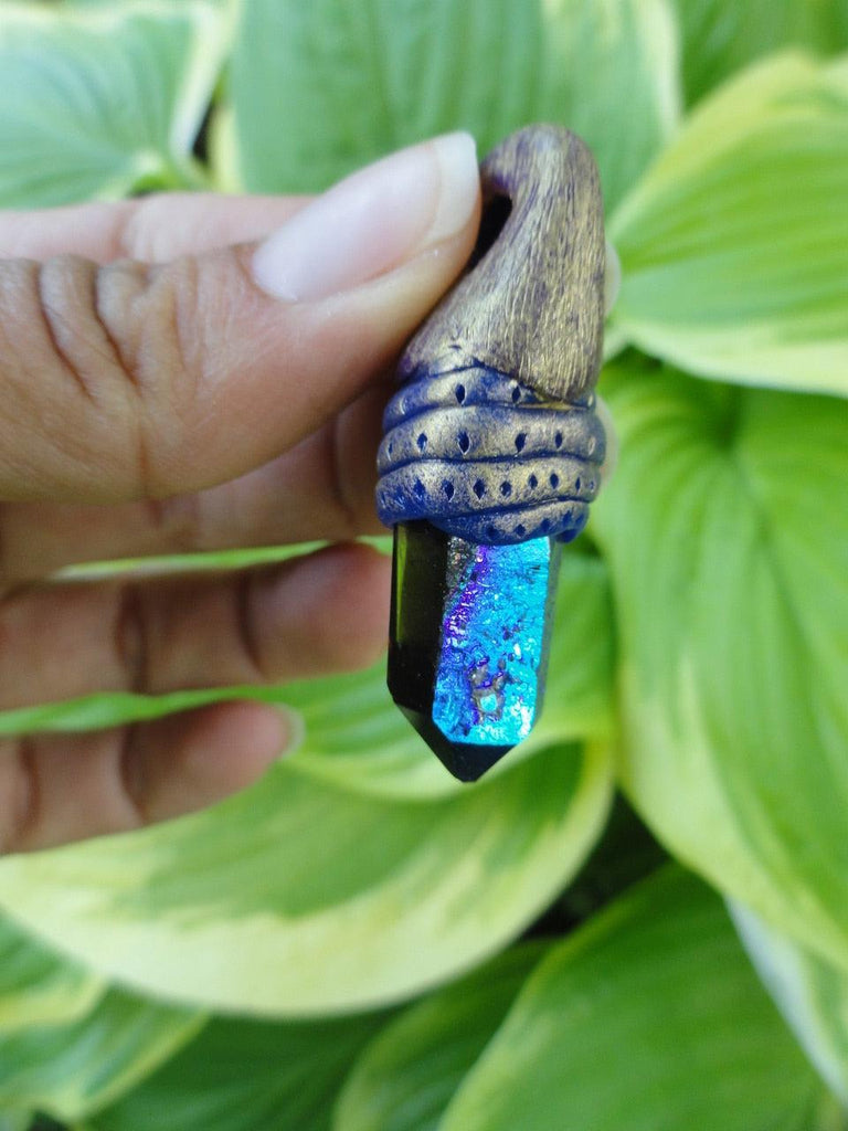 Handmade TITANIUM QUARTZ PENDANT~ Stone of Humor & Relaxation* - Earth Family Crystals