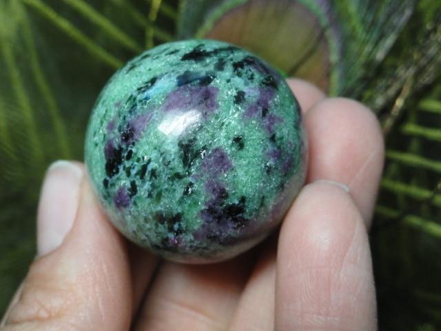 Adorable RUBY ZOISITE GEMSTONE SPHERE - Earth Family Crystals