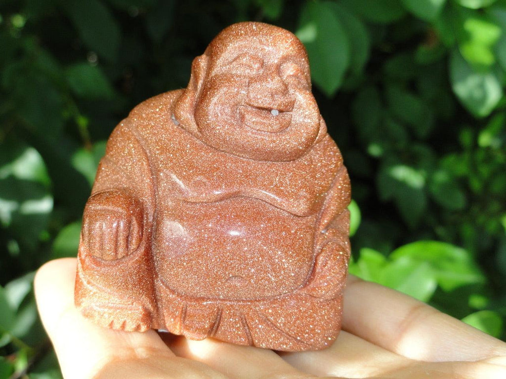 GOLDSTONE BUDDHA CARVING - Earth Family Crystals