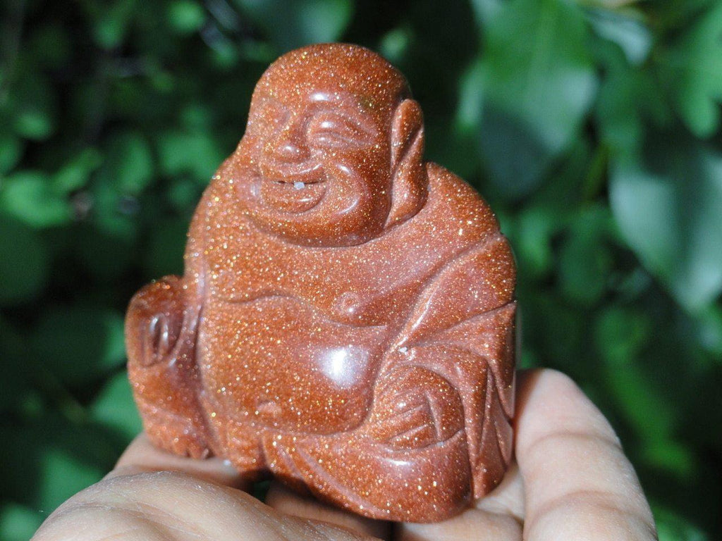 GOLDSTONE BUDDHA CARVING - Earth Family Crystals