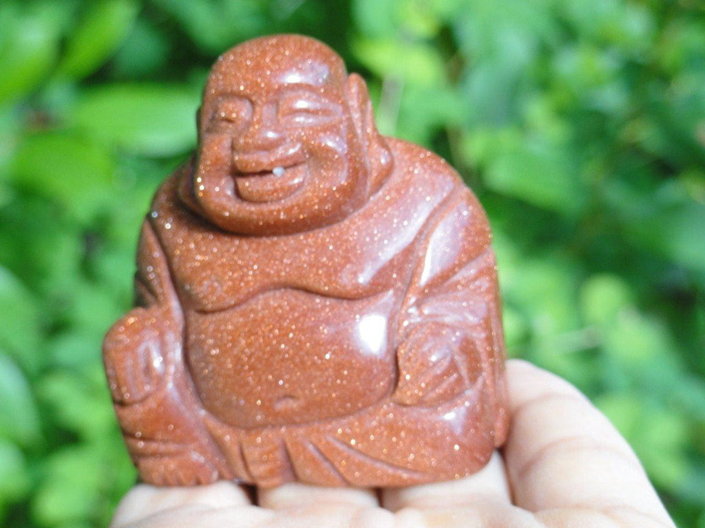 GOLDSTONE BUDDHA CARVING - Earth Family Crystals