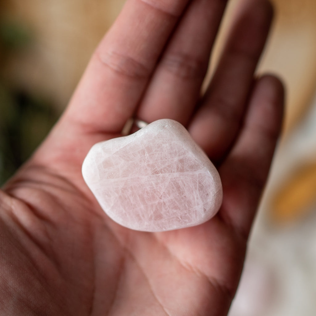 Rose Quartz Ema Egg Set of 2~ Seer Stone ~ Window Stone - Earth Family Crystals