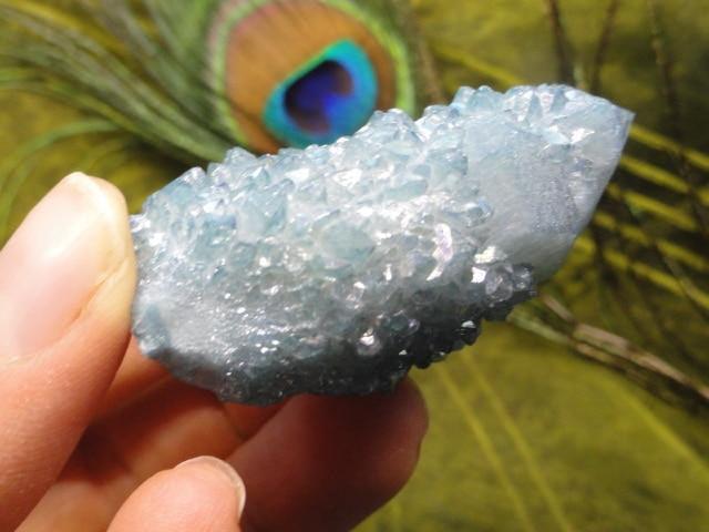 Amazing Sparkle! AQUA AURA SPIRIT QUARTZ POINT - Earth Family Crystals