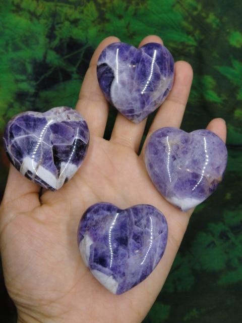 Captivating CHEVRON AMETHYST GEMSTONE HEART (1) - Earth Family Crystals