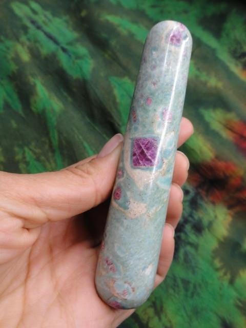 Stunning Contrast! RUBY FUCHSITE GEMSTONE WAND - Earth Family Crystals