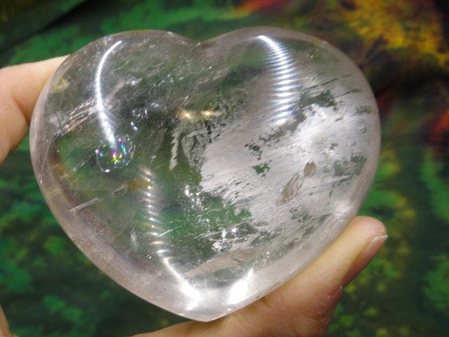 Puffy CLEAR QUARTZ GEMSTONE HEART - Earth Family Crystals