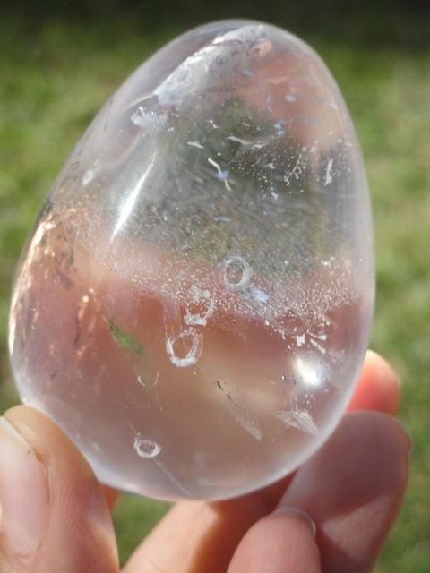 Incredible beauty CLEAR QUARTZ GEMSTONE EGG - Earth Family Crystals