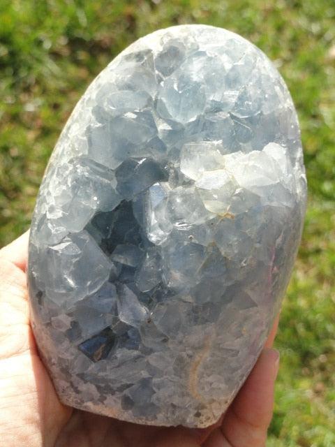 Sky Blue CELESTITE SELF STANDING DISPLAY SPECIMEN - Earth Family Crystals