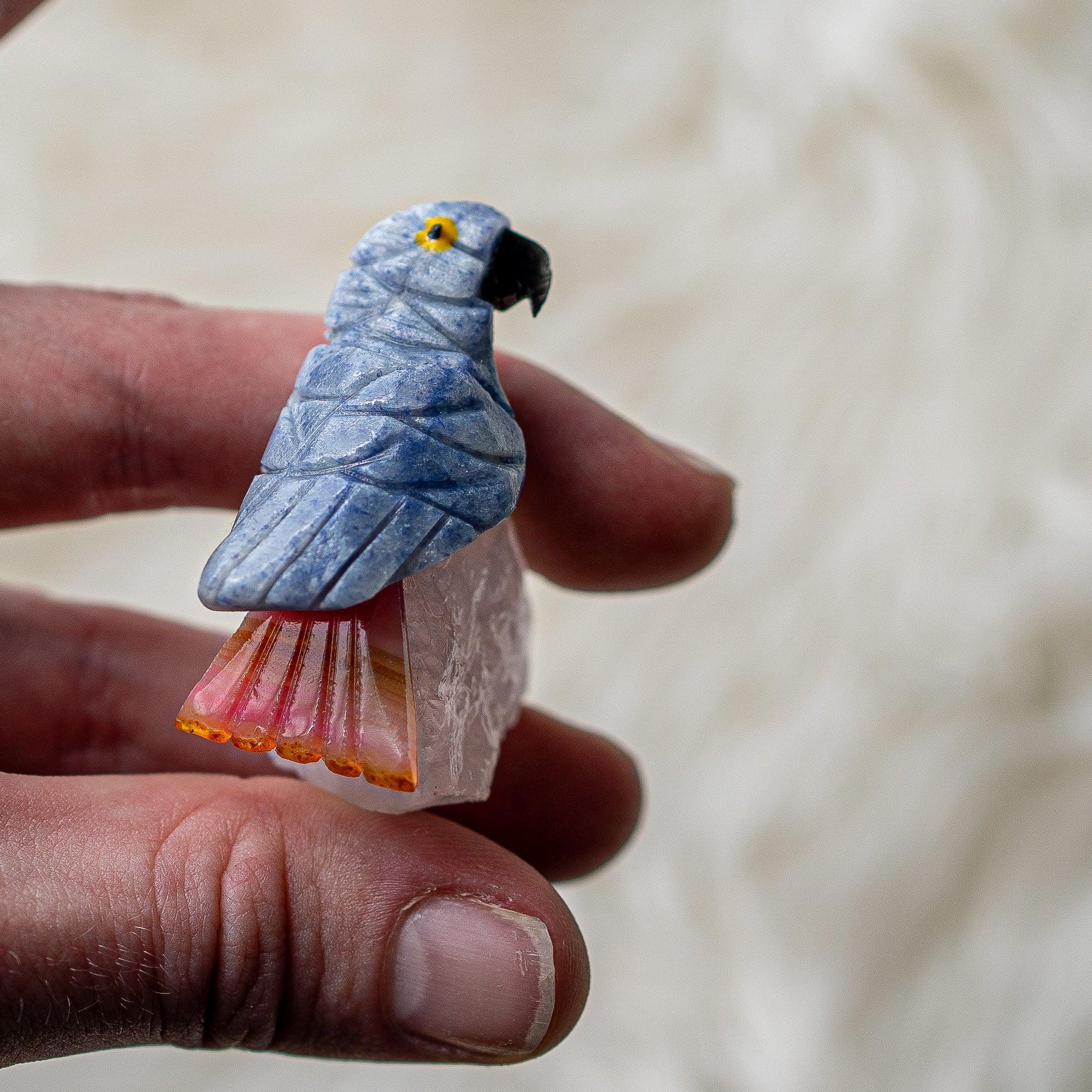 Adorable Parrot Soap Stone Carvings - Earth Family Crystals