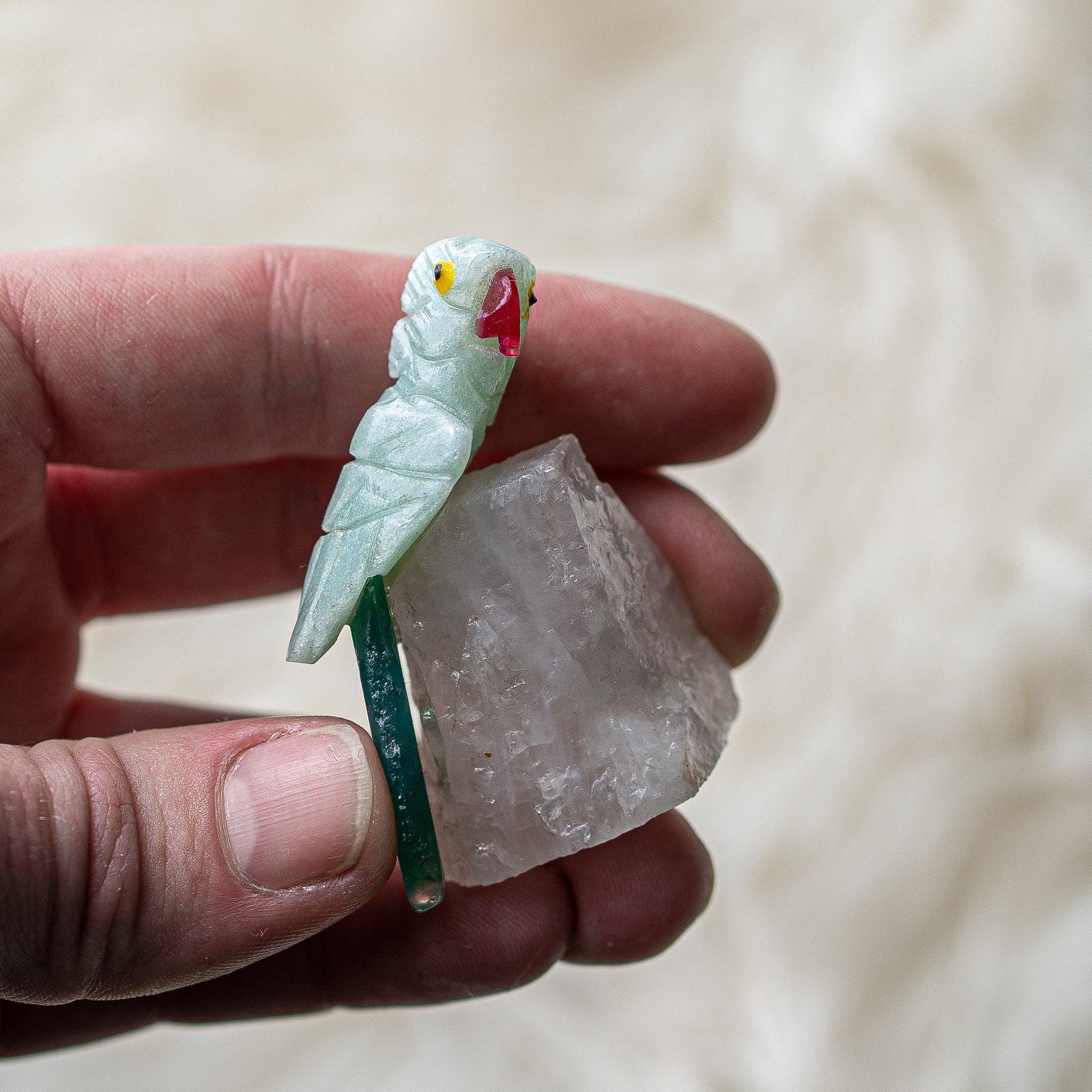 Adorable Parrot Soap Stone Carvings - Earth Family Crystals