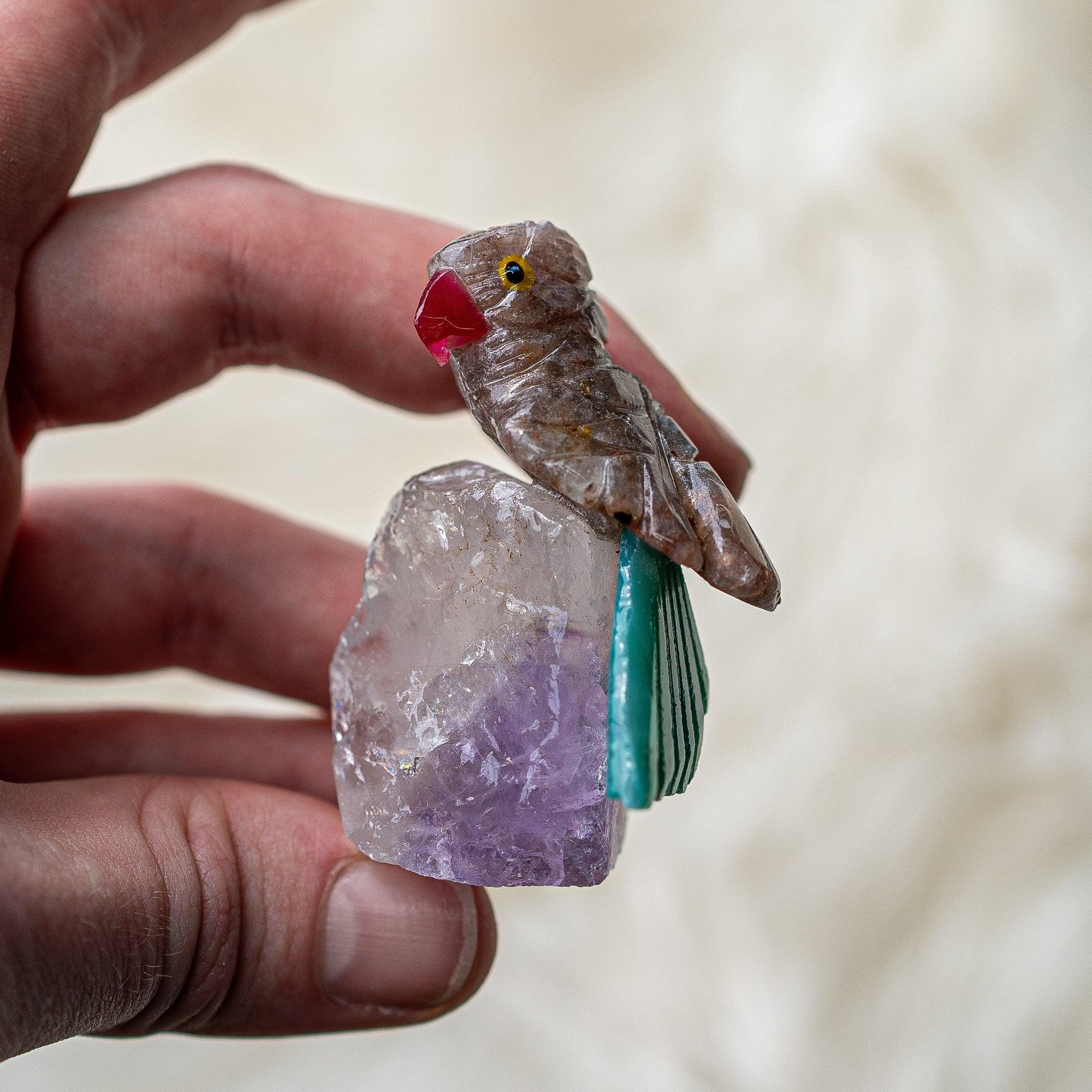 Adorable Parrot Soap Stone Carvings - Earth Family Crystals