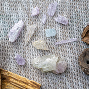 Rough Kunzite and Hiddenite ~ 30 gram Set ~ Mine Run Pakistan - Earth Family Crystals