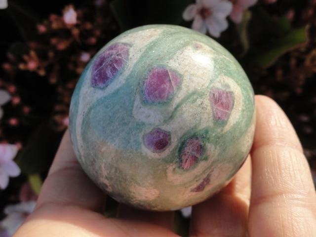 Stunning RUBY FUCHSITE GEMSTONE SPHERE - Earth Family Crystals