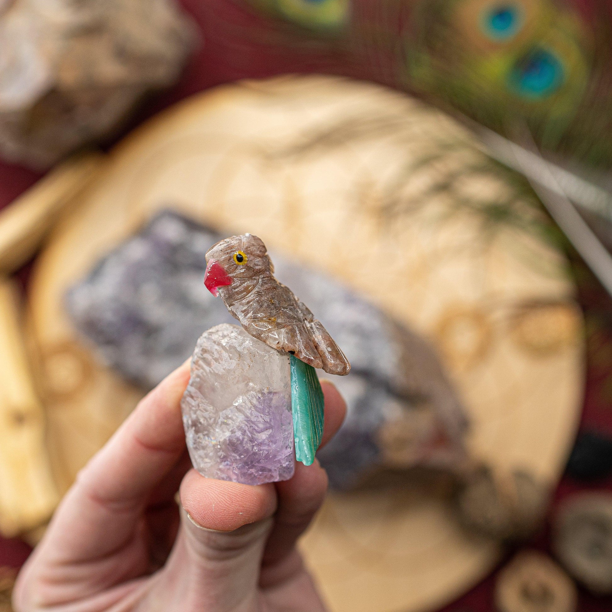 Adorable Parrot Soap Stone Carvings - Earth Family Crystals